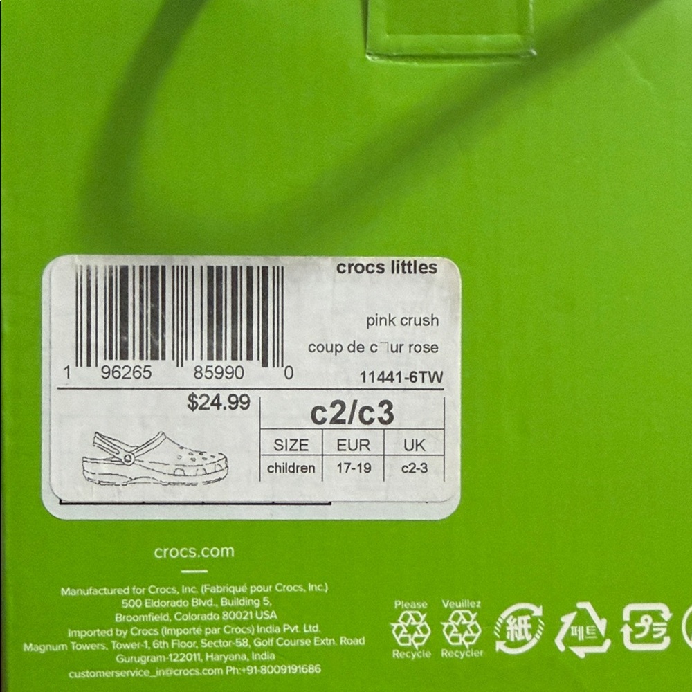 CROCS Littles Pink Crush Sandals - Picture 2 of 4
